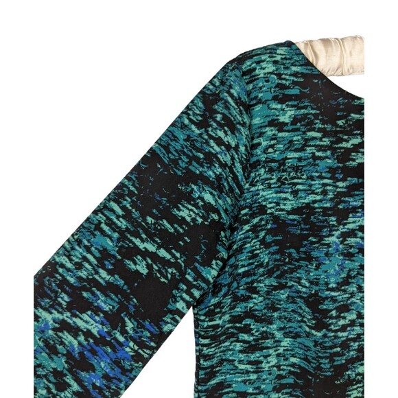 Gap Sz S Women's Green Blue Long Sleeve Scoop Back Pullover Shift Dress - Picture 2 of 7